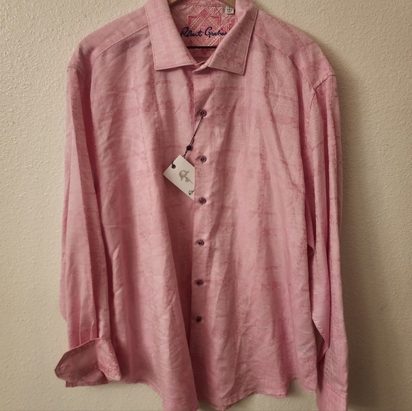 NWT Robert Graham Pink Morley Linen Blend Button Down Shirt Mens 3XL - Picture 1 of 10
